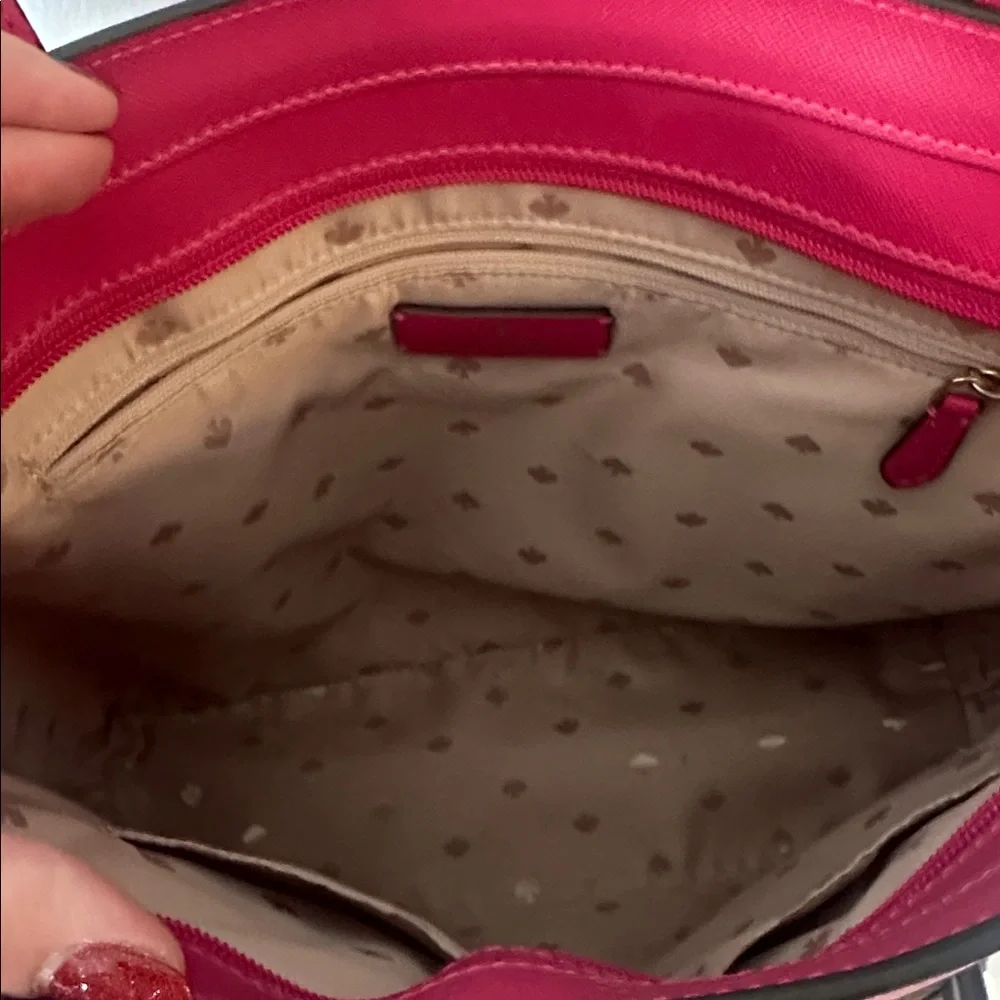 kate spade Hot Pink Leather Tote with Bow Charm